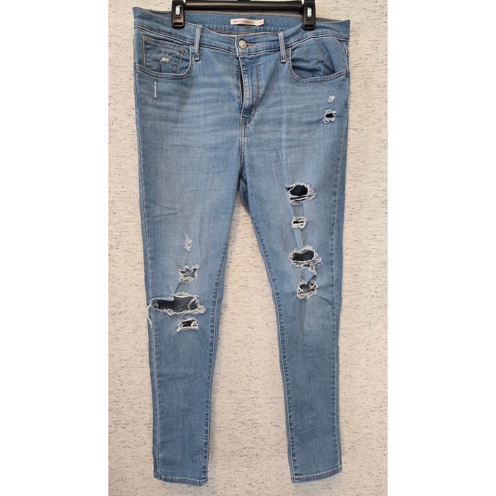 Levi's Light Blue Distressed Skinny Jeans